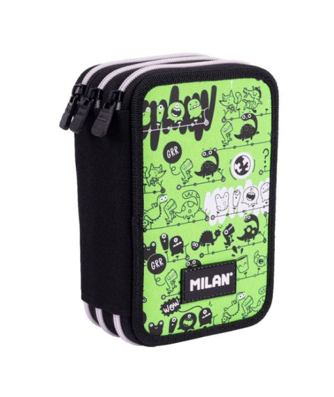 Penar școlar Milan "Tandem" cu 3 compartimente, echipat